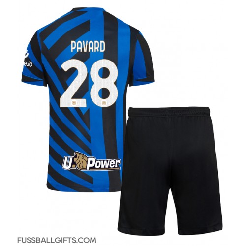 Inter Milan Benjamin Pavard #28 Fußballbekleidung Heimtrikot Kinder 2024-25 Kurzarm (+ kurze hosen)